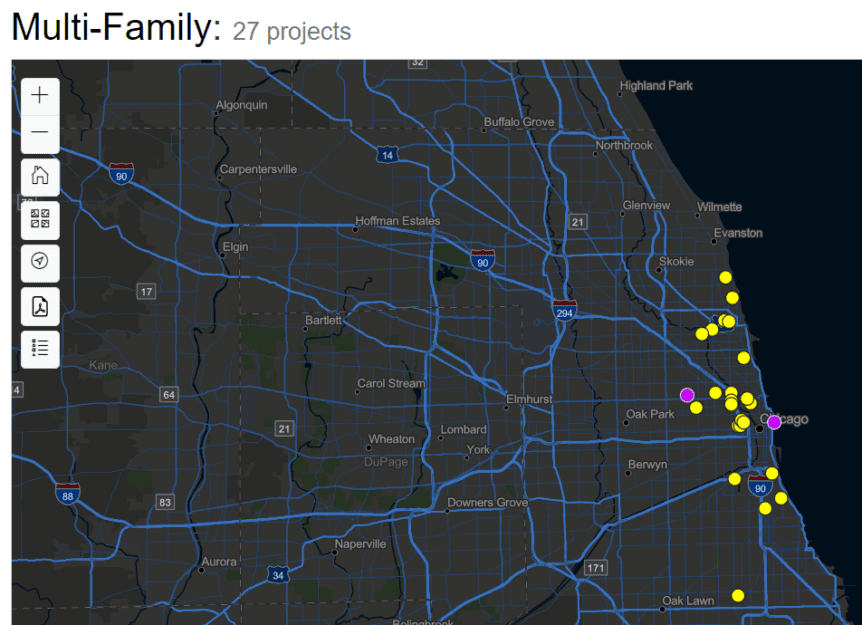 BuildCentral is tracking 27 affordable multifamily construction projects in Chicago, IL