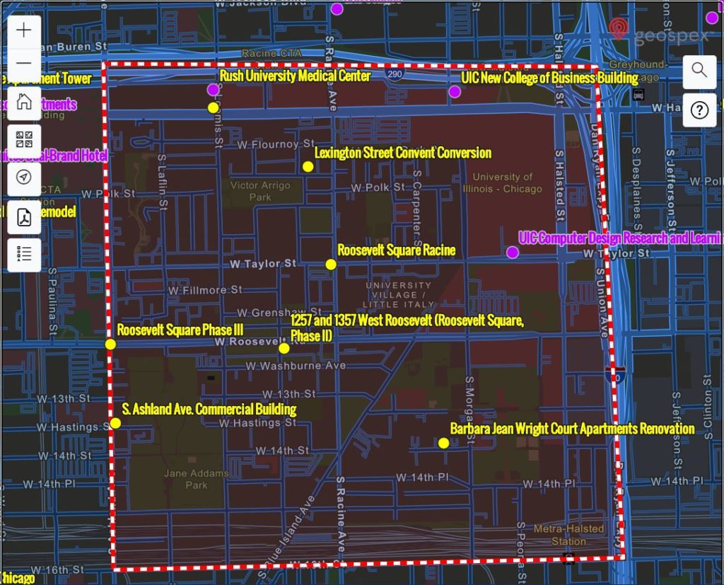 Upcoming Construction in Little - 2022plannedconstructioninlittleitalychicago Geospexcustomboundaryareascreenshot 1024x827