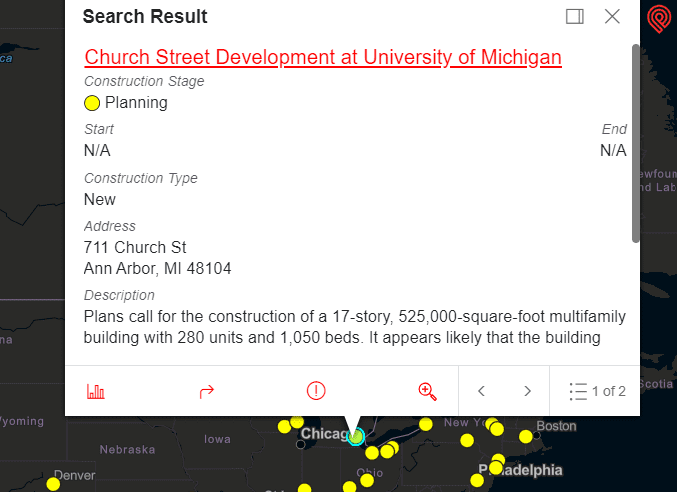 University of Michigan student housing project in Ann Arbor, MI