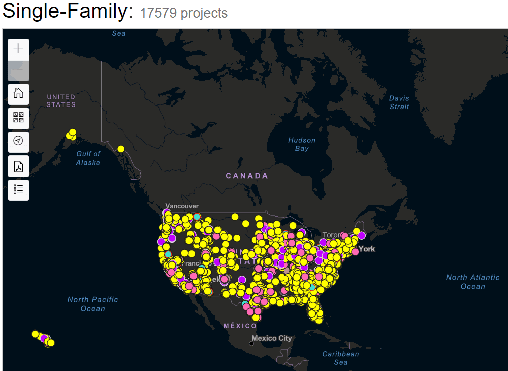 Over 17,000 single-family projects. 