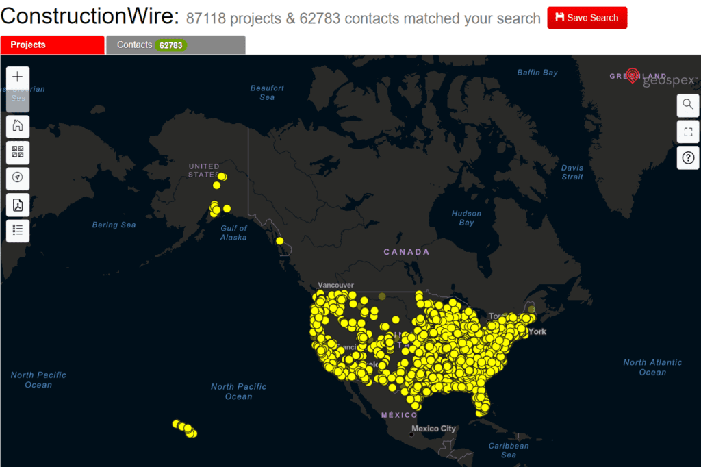 BuildCentral has over 80,000 planned projects on visualization map.